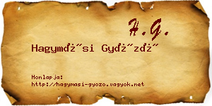 Hagymási Győző névjegykártya